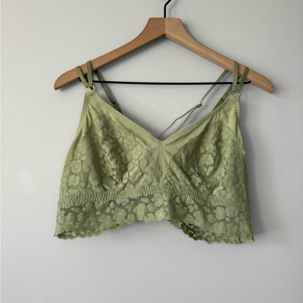 aerie Olive Green Lace Bralette